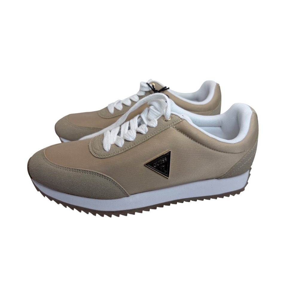 Guess Forela-C Tan Beige Sneakers Womens Size 8M Low Top Jogger Shoes NEW